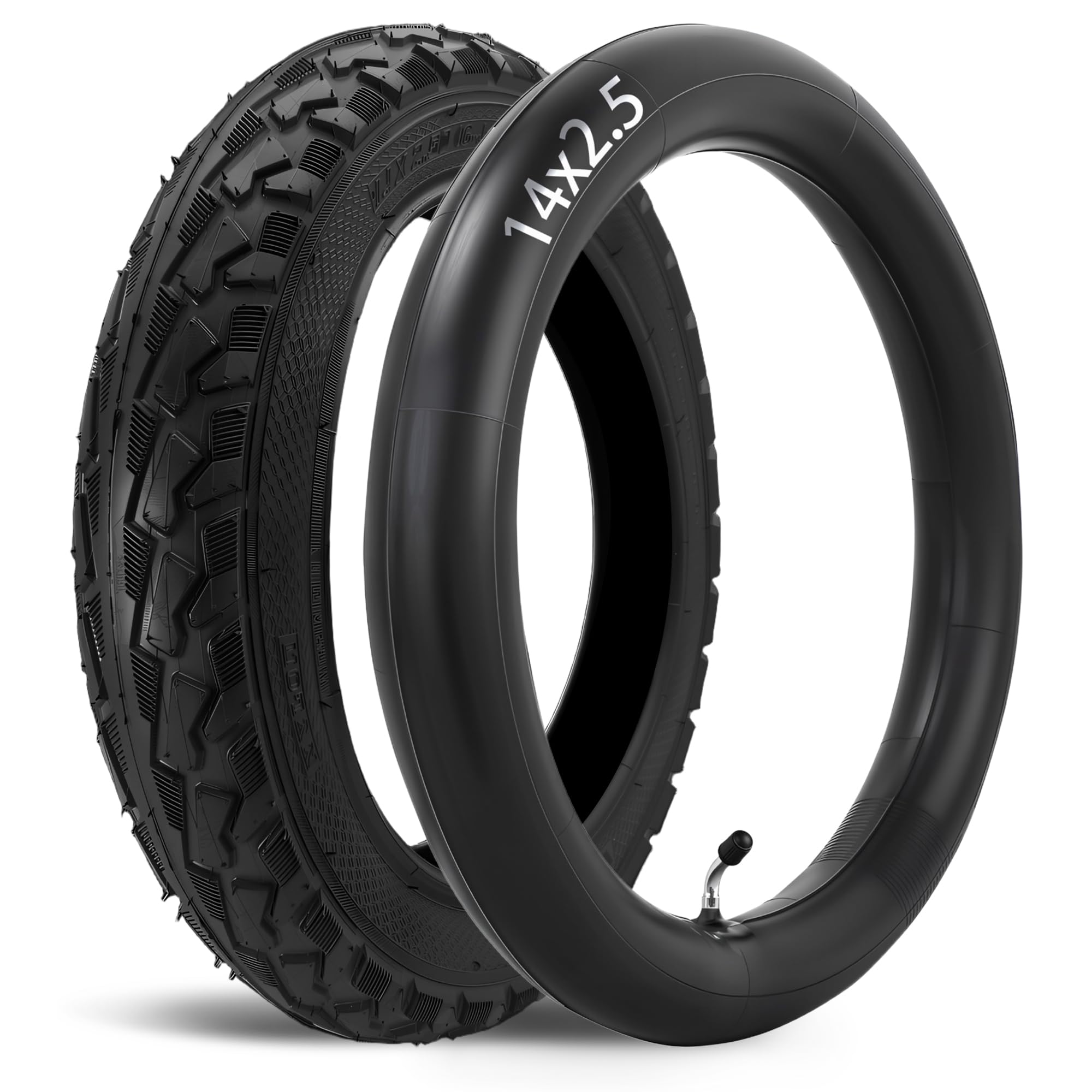 GYL 14x2.50 Bike Tire,2.50-10 Dirt Bike Tire Compatible with 14x2.50 60/100-10 ebike Tyre,Fit for Motorcycles Electric Scooter, Dirt Bike, Kids Bike