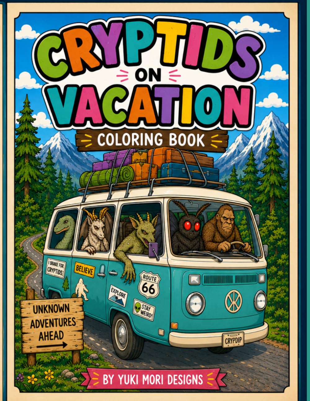 Cryptids on Vacation Coloring Book