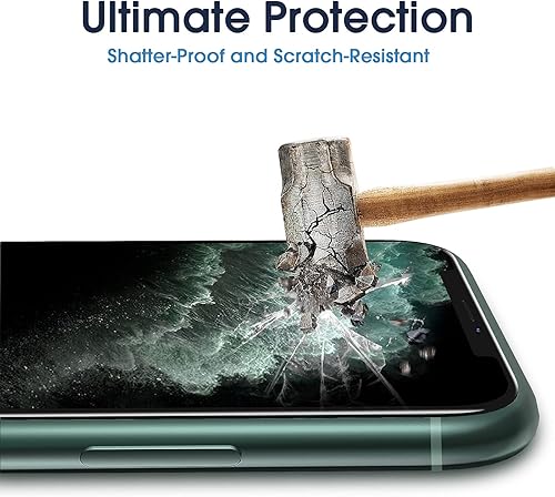 Vista 5 de amFilm Paquete de 2 protectores de pantalla de vidrio OneTouch para iPhone 11 Pro Max (6.5 pulgadas) con kit de fácil instalación