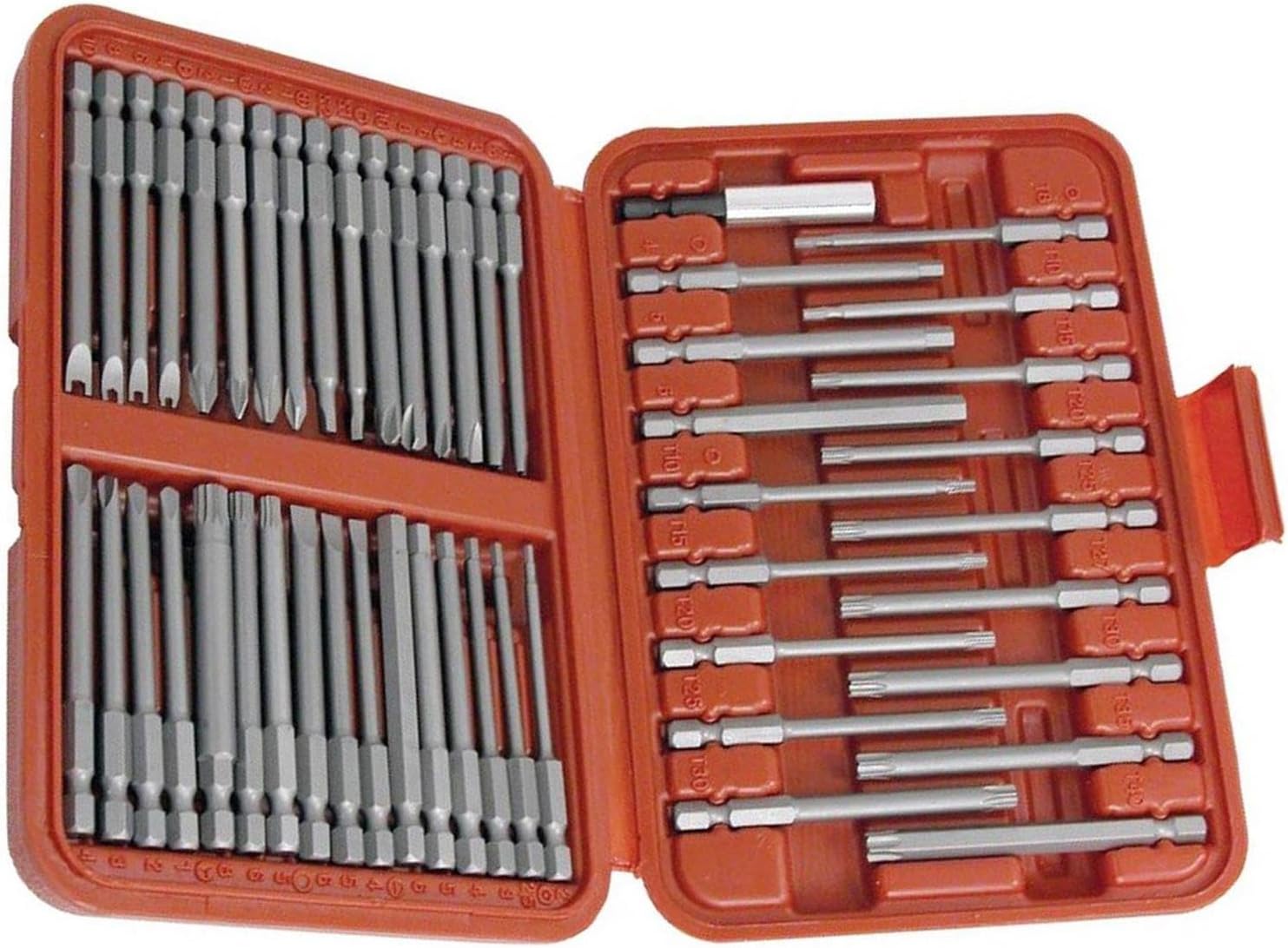 Dapetz 50 Pc Extra Long Security Bits Hex Star Torx Spline Flat Screwdriver Bit Set