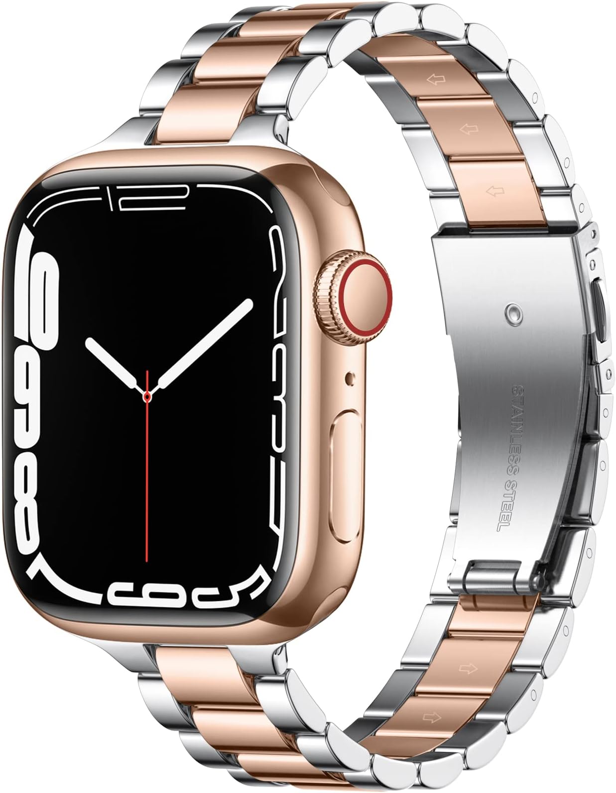 Bracelet Compatible with Apple Watch Strap 40 mm 38 mm 41 mm 42 mm 44 mm 45 mm for Women, Slim Business Style Adjustable Stainless Steel Metal Bracelet for Apple Watch SE/Series 8/7/6/5/4/3/2/1