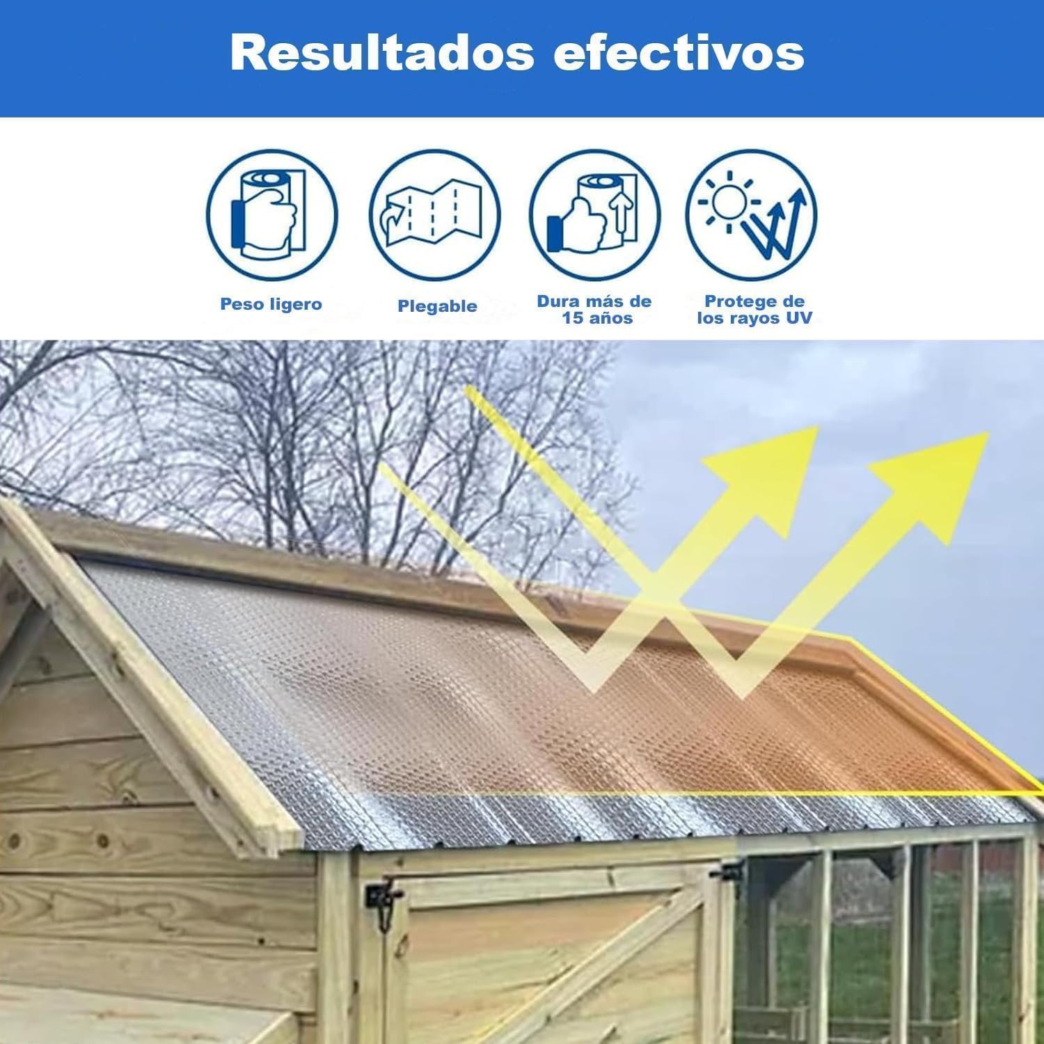 AISLANTE TERMICO REFLEXIVO MULTIUSOS | Reduce el Frio y el Calor | Rollo Aislante Termico para Ventana, Radiador, Pared, Suelo, Techo, Coche, Garaje,Camper (10x1.20m | 12m² sin cintas)