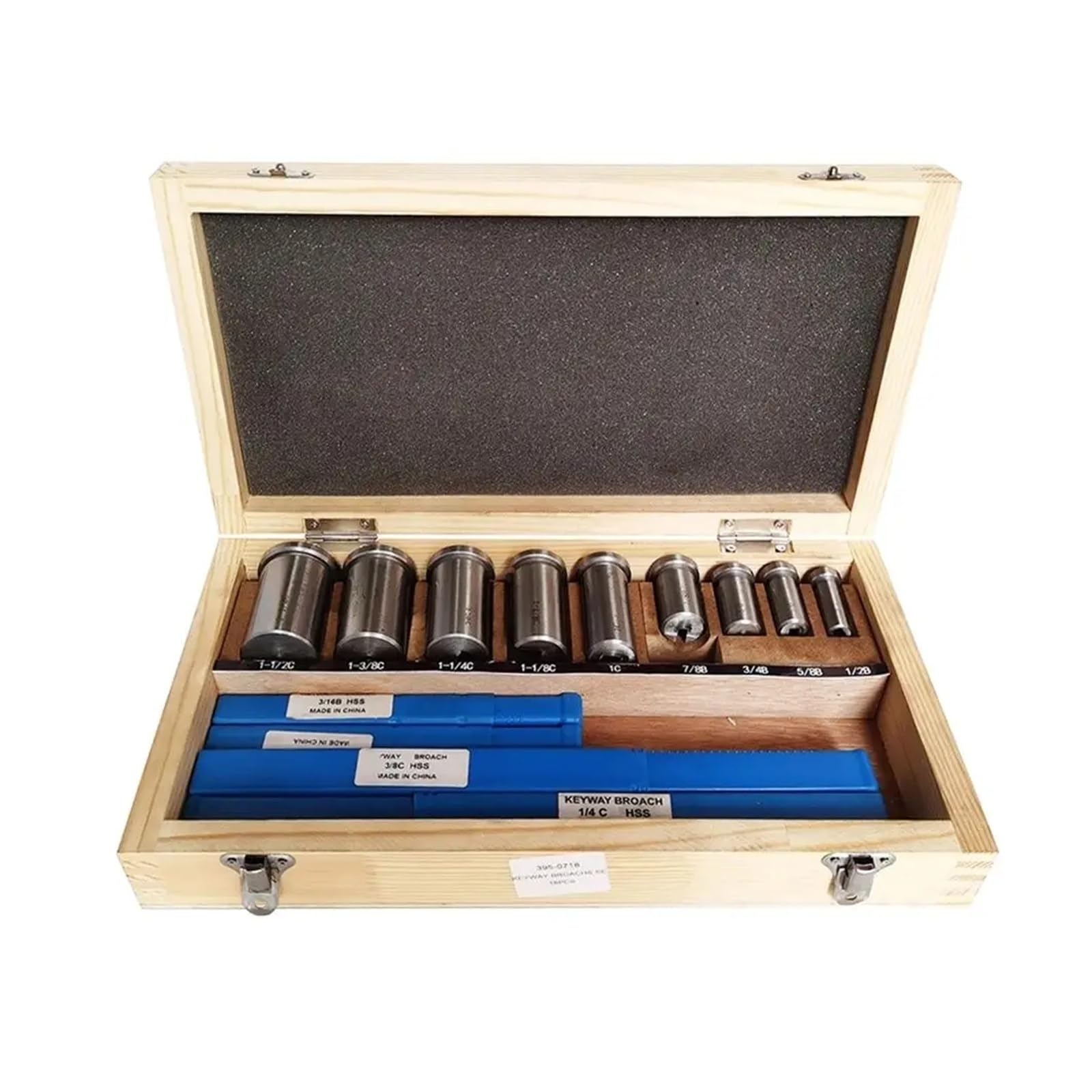 18pcs CNC Keyway Broaches Set Bushing Shim Set 1/2-1-1/2 Broaching Inch Sized High Speed Steel Cutting Tool Multiple Uses