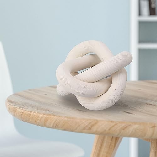 Miniatura 5 de Decoración de eslabones de madera de 3 eslabones, decoración de nudo de madera, decoración de estante para el hogar, nudo de madera bohemio tallado