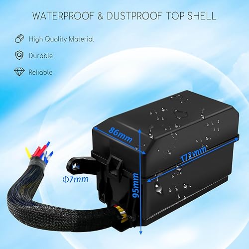 Miniatura 4 de Caja de relé de fusibles de 12 V, 6 ranuras de relé y 6 portafusibles ATCATO, con 6 relés y 6 fusibles, bloque de fusibles de relé impermeable