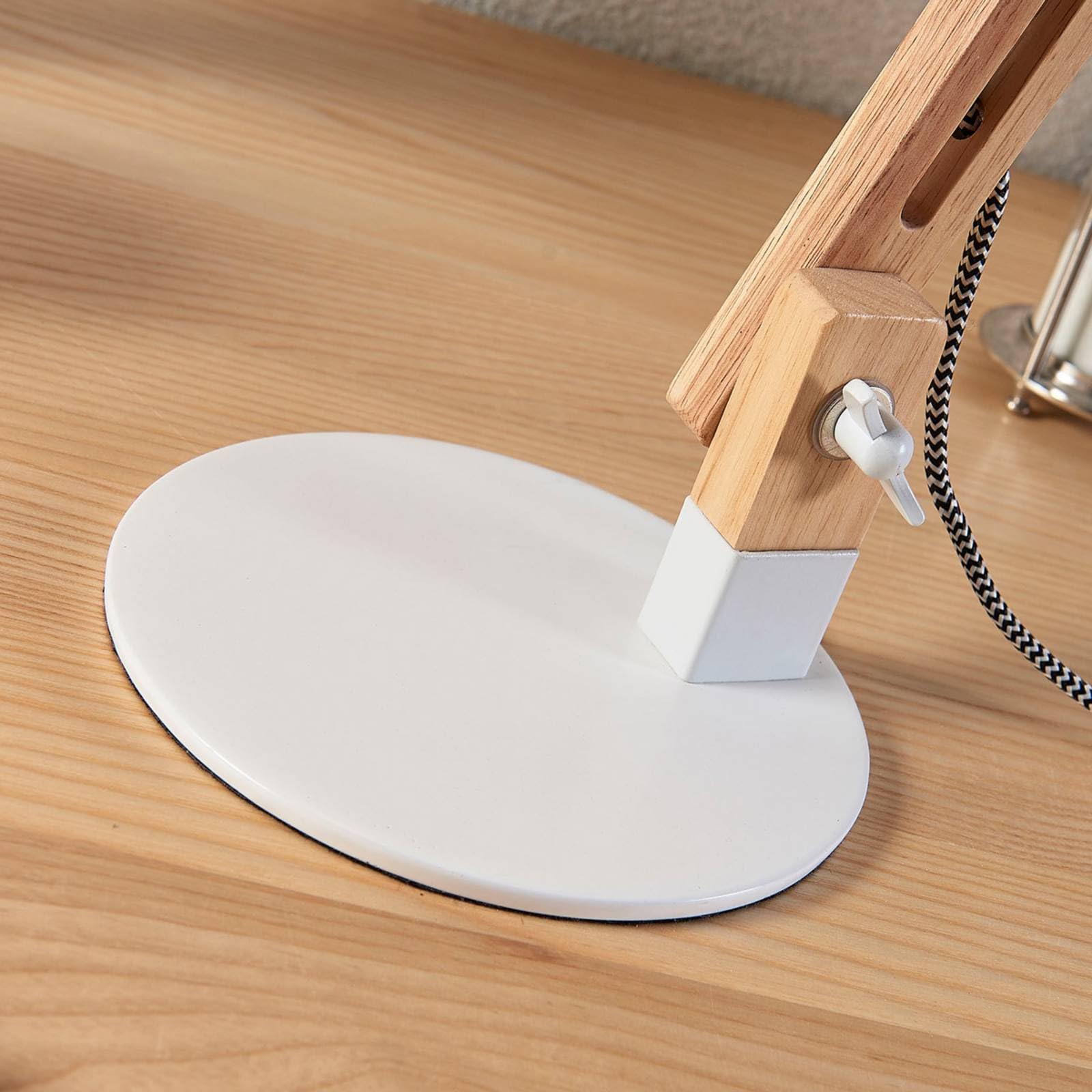Lindby Tischlampe Shivanja (Modern) aus Holz (1 flammig, E27) - Tischleuchte Schreibtischlampe Nachttischlampe Arbeitszimmerleuchte