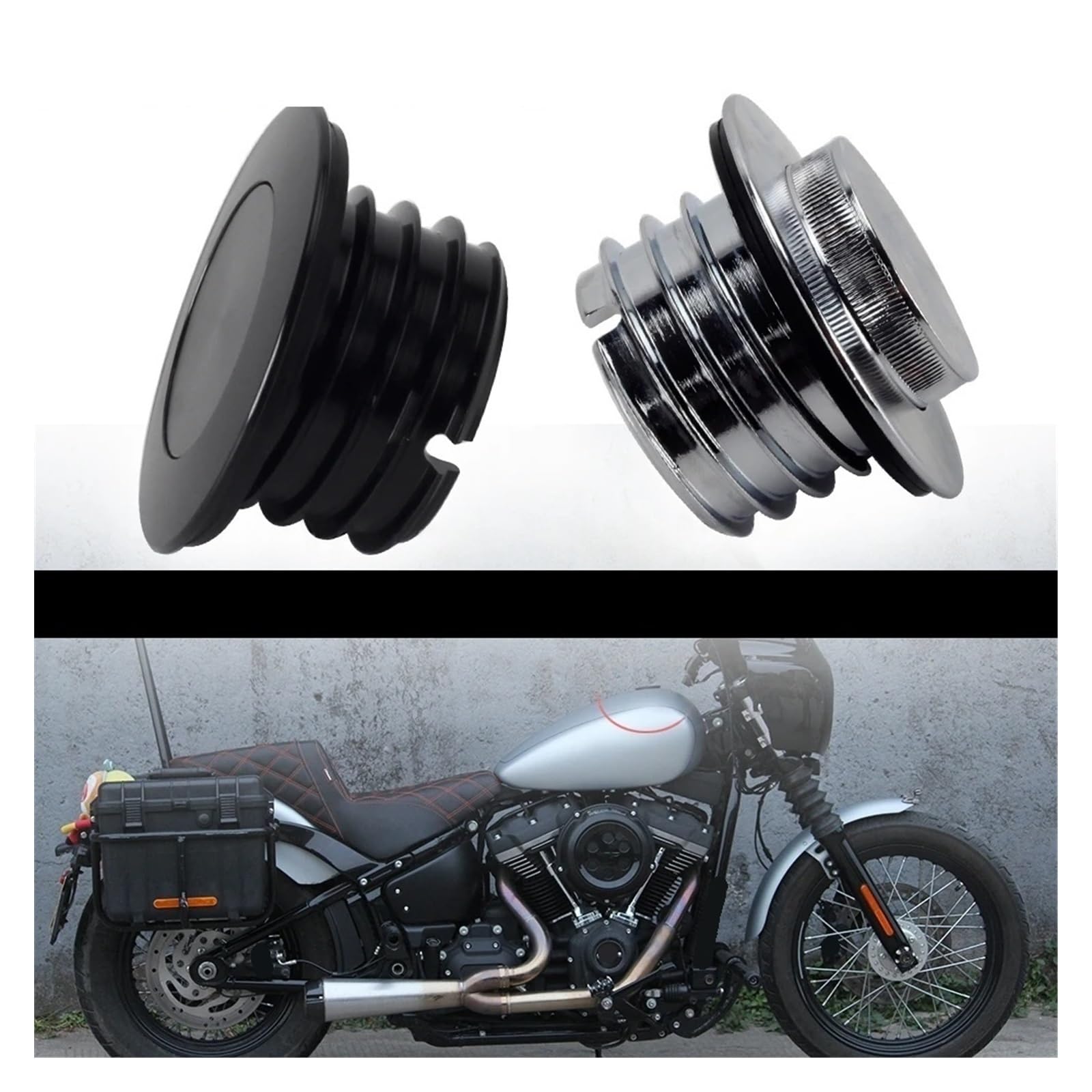 Tappo Serbatoio Moto Moto In Alluminio Tappo Del Serbatoio Dell'olio Gas Copertura Per Softail Street Bob FXBB FXBBS Breakout FXBR FXBRS Standard FXST