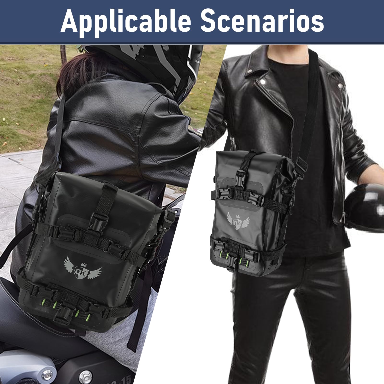 Borsa per Crash Bar da Moto 8L IPX7 Resistente all'Acqua a Sgancio Rapido Borsa a Tracolla
