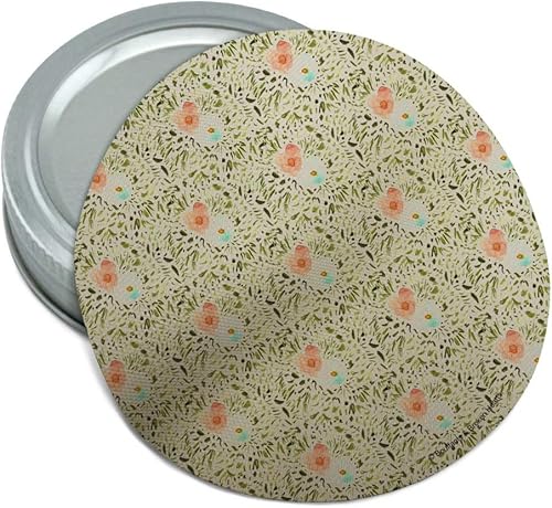 Abridor de tapa antideslizante de goma redonda con patrón de jardín de flores de acuarela