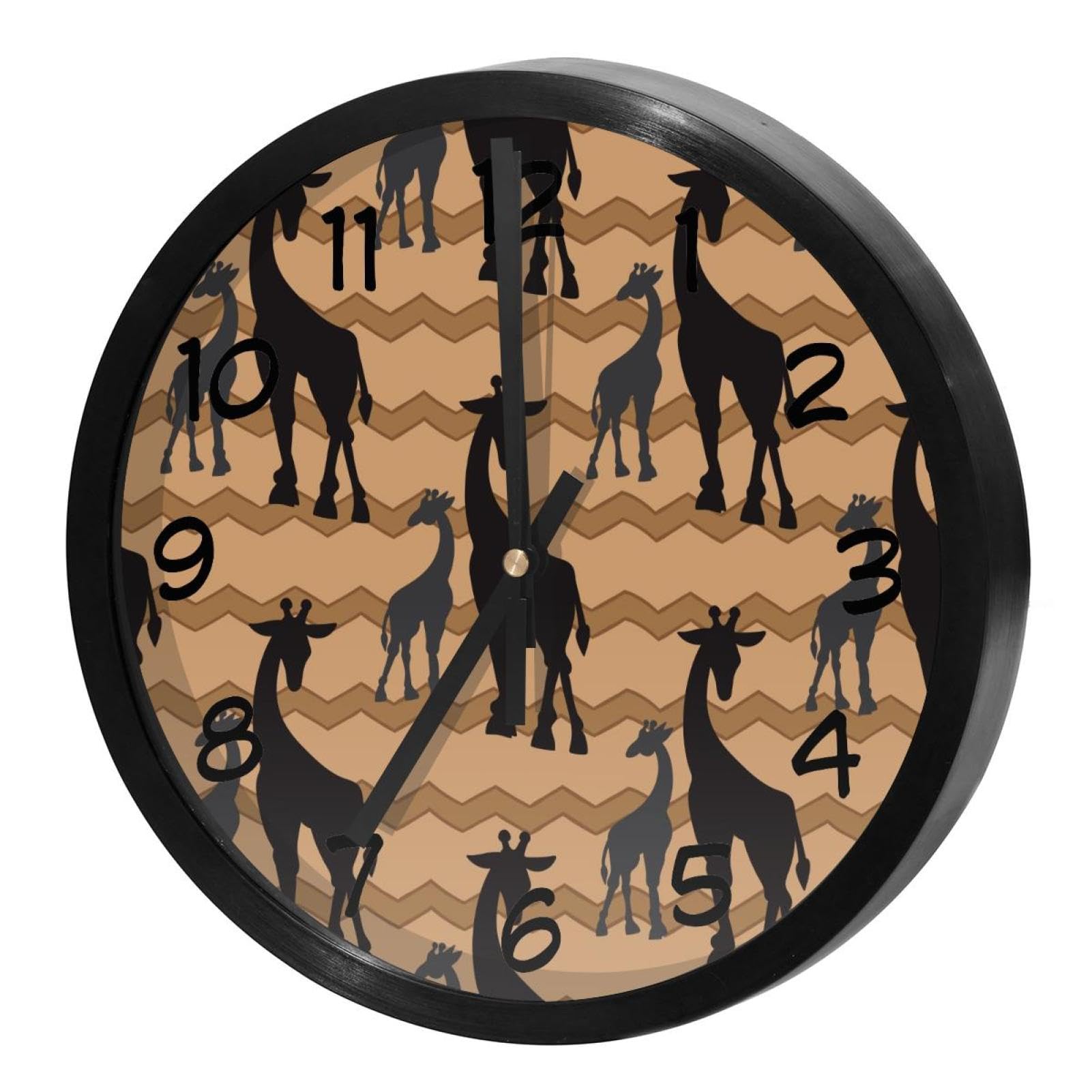 Horloge murale silencieuse maison école motif girafe oursons