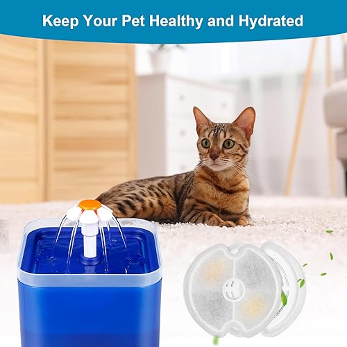 Miniatura 6 de Filtros de fuente de agua para gatos para fuente de agua de 84 oz2.5 L de acero inoxidable y fuente de agua para gatos Neverland con luz nocturna