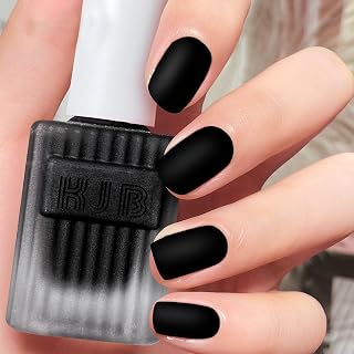 Black Nail Polish, Matte Nail Varnish, Long Lasting & Quick Drying Matte...