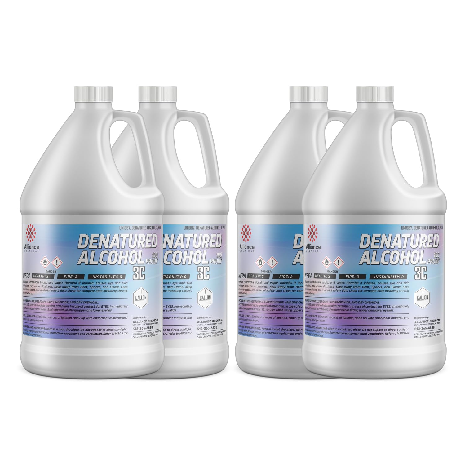 Denatured Alcohol 190 Proof 3C - 4 Gallons Case