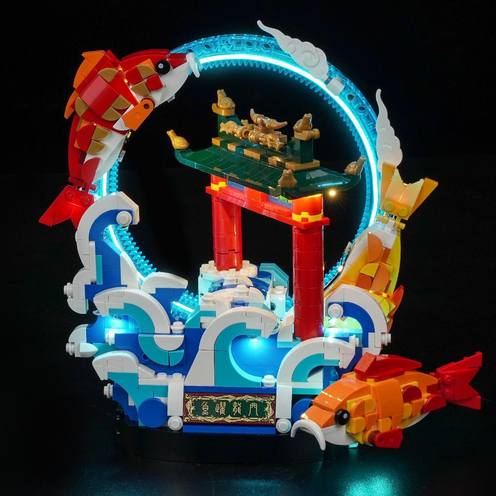 Light Kit Compatible with Lego 80120 Prosperity Carp Leaping (No Model), Decoration Lighting Set Compatible with Lego Prosperity Carp Leaping Blocks Model