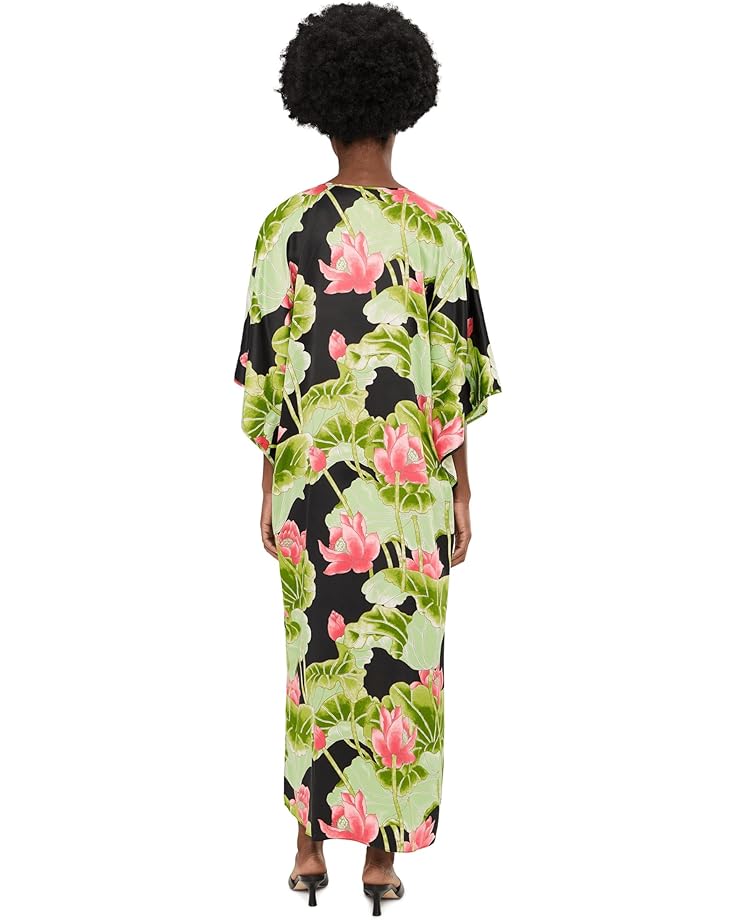 N by Natori Ascendant Lotus Printed Satin Butterfly Caftan - #4 of 5