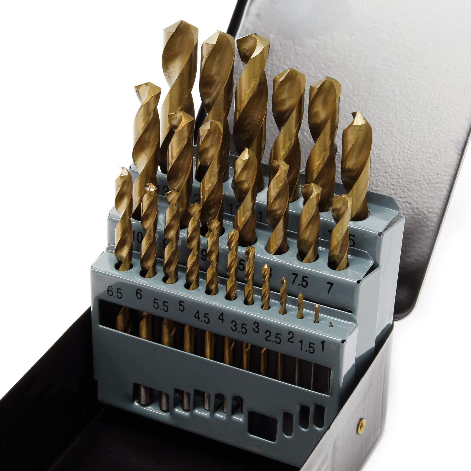 HSS Spiralbohrer Satz 25-teilig 1-13 mm 118° Metallbohrer Set Stahlbohrer HSS Spiralbohrer Satz 25-teilig 1-13 mm 118° Metallbohrer Set Stahlbohrer