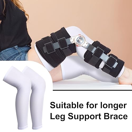 Miniatura 6 de 8 rodilleras para debajo de la rodillera para rótula cerrada, manga de compresión transpirable para piernas para hombres y mujeres, soporte de