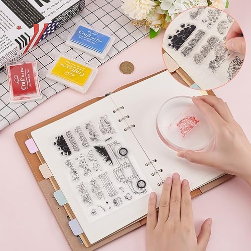 Miniatura 4 de Sellos transparentes para camioneta con regalo, flores, corazón, calabaza, fruta, plantas, sellos de goma transparente, sellos transparentes de