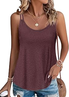Top sin Mangas para Damas Temporada de Verano con Tirantes Delgados Escote Redondo y Estilo de Camisa