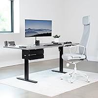 Vista 2 de VIVO DESK-DR02 - Cajón de escritorio de doble nivel deslizable de 16 pulgadas, almacenamiento debajo del escritorio, 2 capas, negro, DESK-DR02