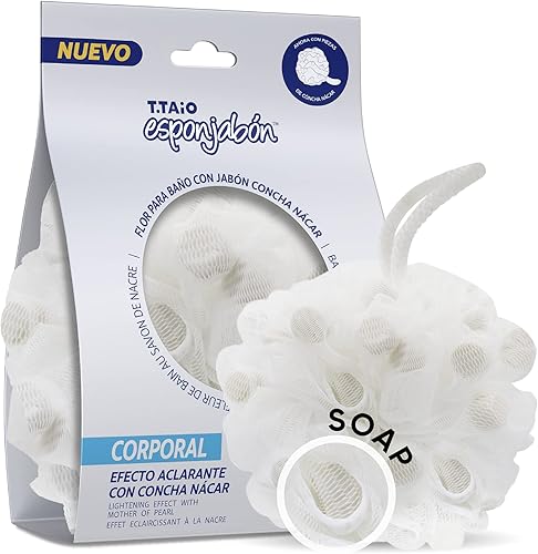 Miniatura 1 de T.Taio Esponjabon - Esponjabon para baño de ducha, bola de gel corporal Luffa Loufa, limpiador de puf de malla para limpieza completa, espuma para
