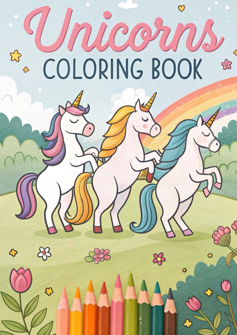 Unicorn Coloring Book for Kids & Adults: 25 Magical Unicorn Coloring Pages with Cute Unicorns, Rainbows, Flowers & Fantasy Scenes for Relaxation and Creativity