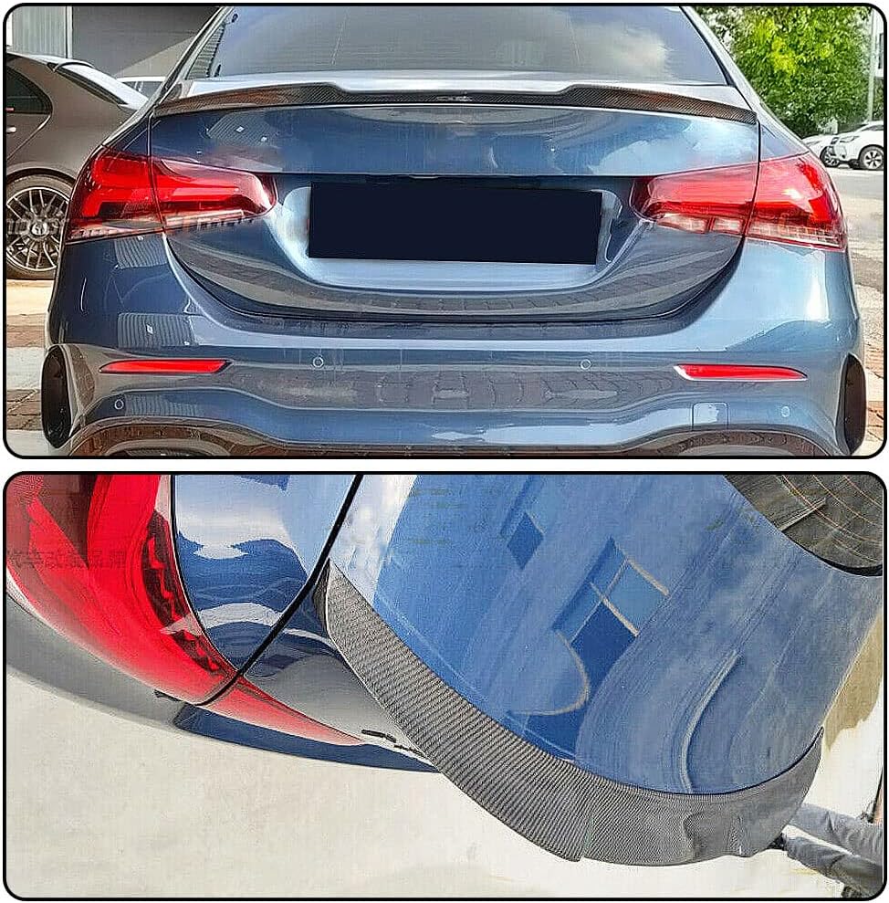 MCARCAR KIT Carbon Fiber Trunk Spoiler for Mercedes Benz A Class W177 V177 Sedan 2019-2020 A160 A180 A200 A220 A250 A35 AMG Car Rear Boot Lid Highkick Spoiler Wing Lip (Style A)