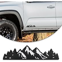 Zhizhong 10 Inch Snow Mountain Tree Emblem Fits Car Truck SUV Pickup RV | Trunk Tailgate Mountains Graphic Badge white black