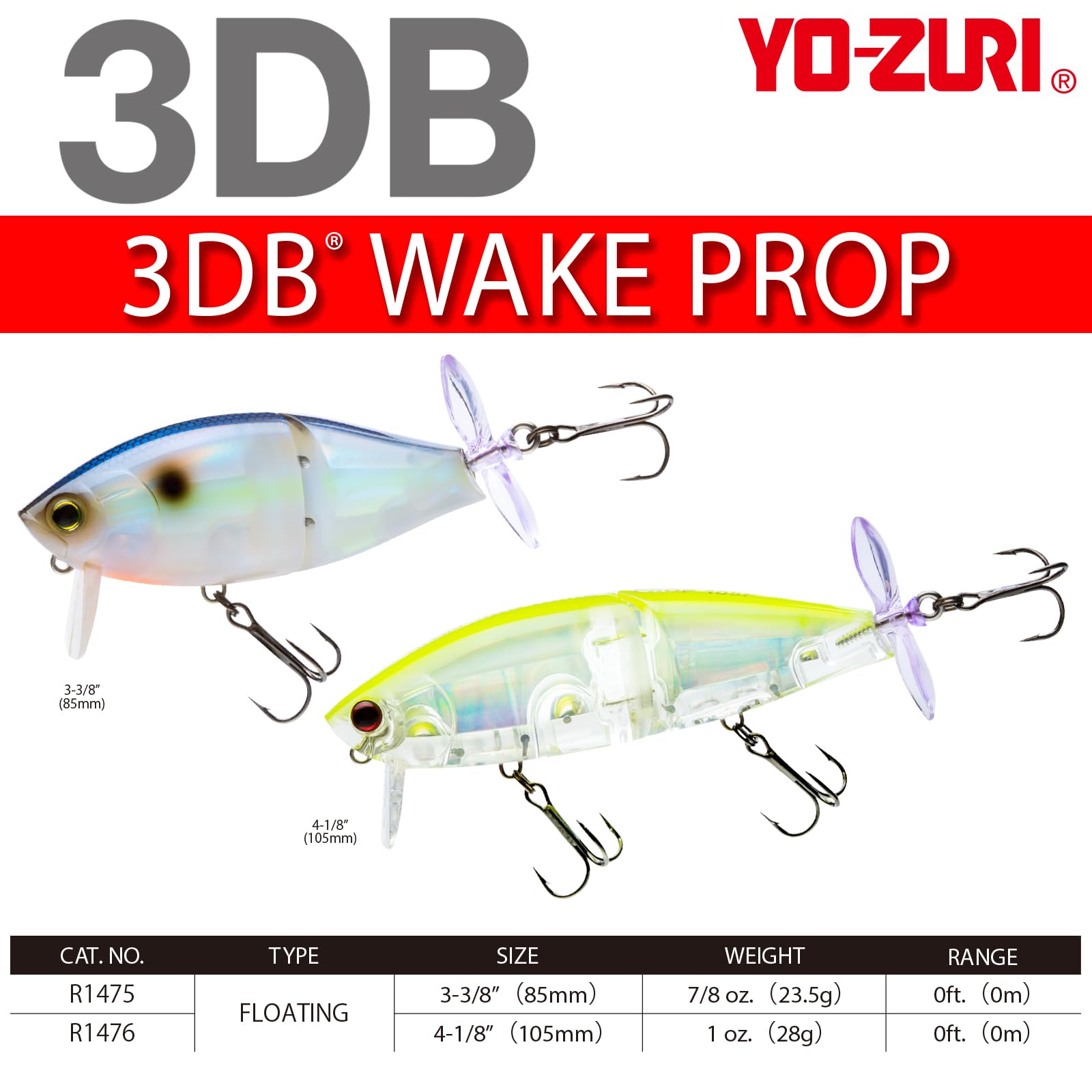 Yo-Zuri R1476-BG: 3Db Wake Prop (F) 105Mm 4-1/8