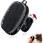 Face Scrubber, Silicone Face Scrubber for Men Facial Cleansing Brush Silicone Face Wash Brush Manual Waterproof Cleansing Skin Care Face Brushes for Exfoliating- Black