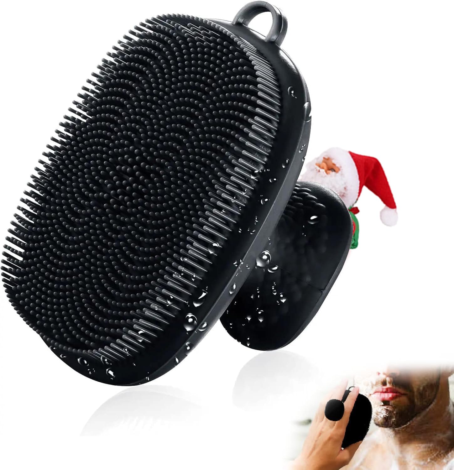 VWMYQ Facial Cleansing Brush Silicone, Face Wash Brush Manual Waterproof, Cleansing Skin Care Face Brushes for Cleansing and Exfoliating (black)