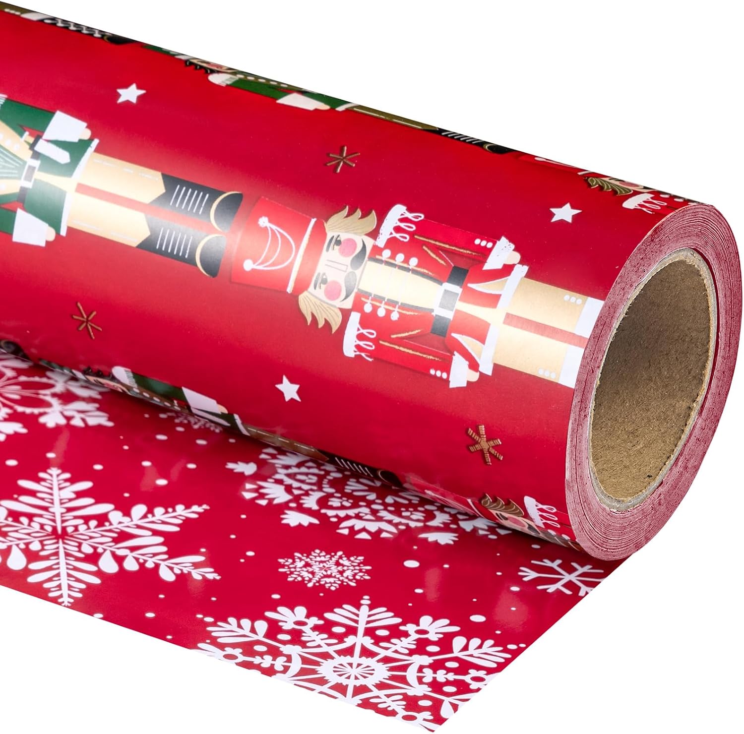WRAPAHOLIC 30in Jumbo Reversible Nutcracker Wrapping Paper