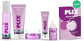 PLIX - THE PLANT FIX The Plan Fix | Jamun Active Acne Regime For Unisex, 2% Salicylic Acid Toner, Serum, Facewash, Moisturizer, & Gel With Free Acne Patch