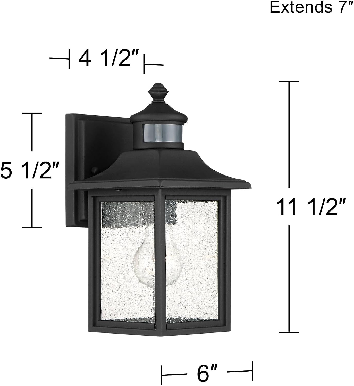 John Timberland Moray Bay Mission Outdoor Wall Light Fixtures Set of 2 Black Metal Dusk to Dawn Motion Sensor 11 1/2" Seedy Glass Panels for Post Exterior Barn Deck House Porch Yard Patio