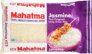 Mahatma Jasmine Rice 5lb Bag - Authentic Fragrant Thai Aromatic Rice, Vegan Non-GMO, Easy Stovetop or Microwave