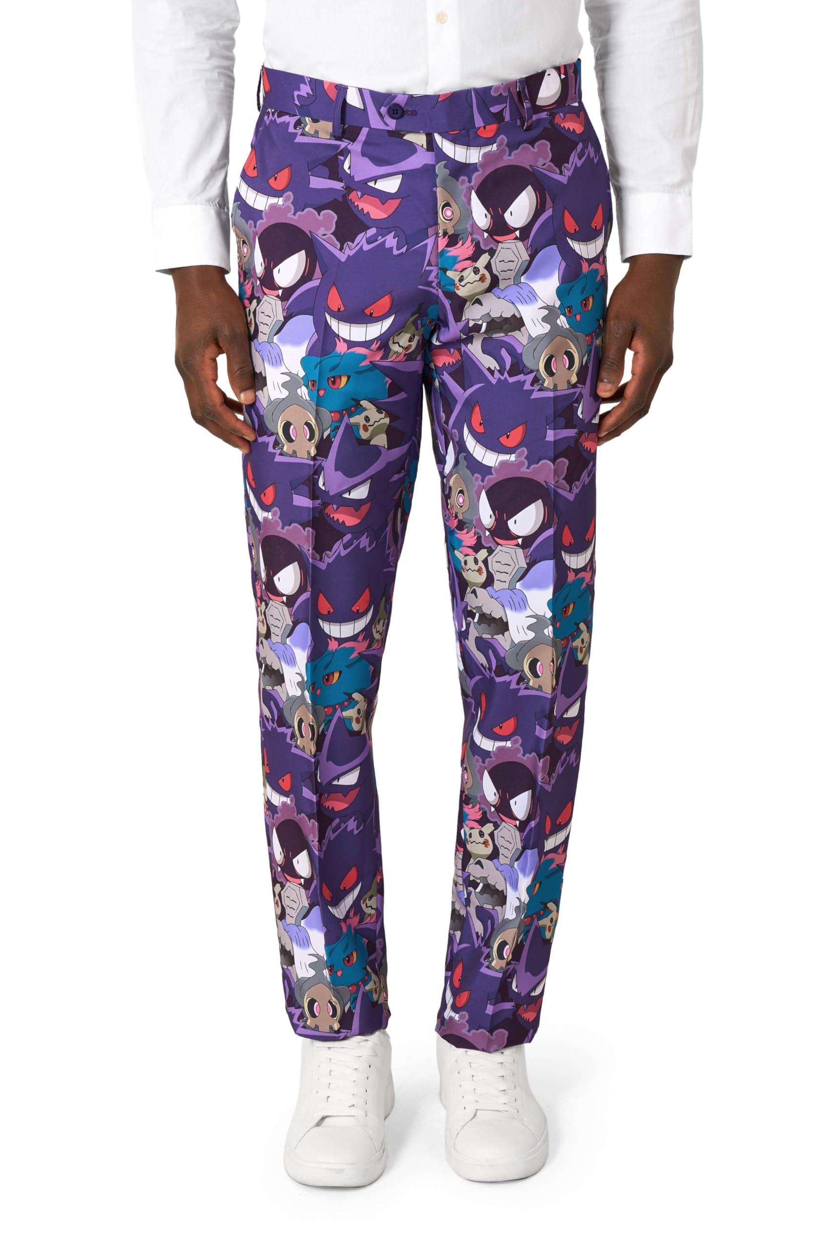 OppoSuits Tuta da uomo – Tuta ufficiale Pokémon Fantasma – Slim Fit – Multicolore – Include giacca e pantaloni e cravatta