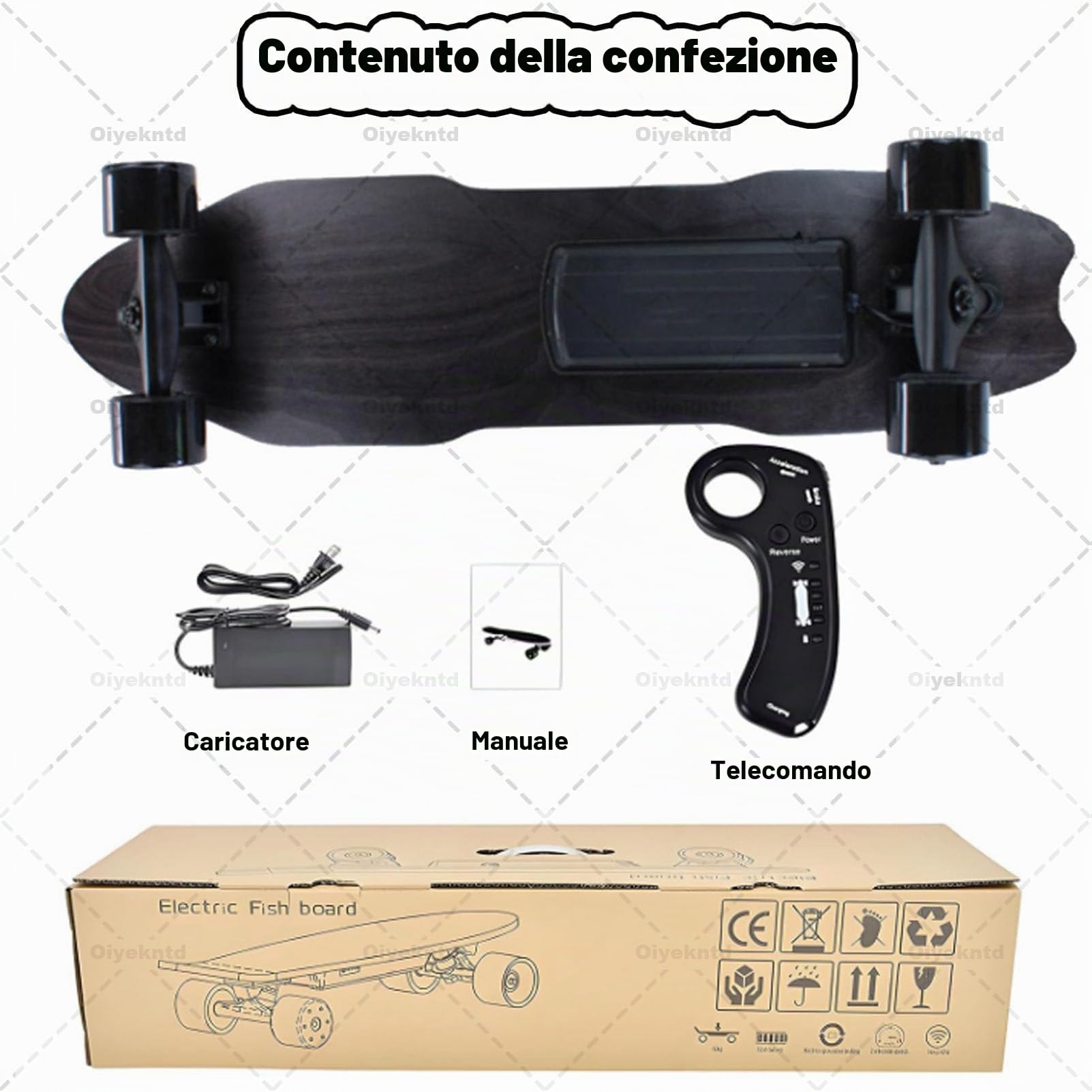 Skateboard elettrici con Telecomando, 4 modalità di velocità, velocità Massima 25 km/h, autonomia Massima 15 km, Longboard Elettrico in Acero a 7 Strati per Principianti Adulti, pendolarismo
