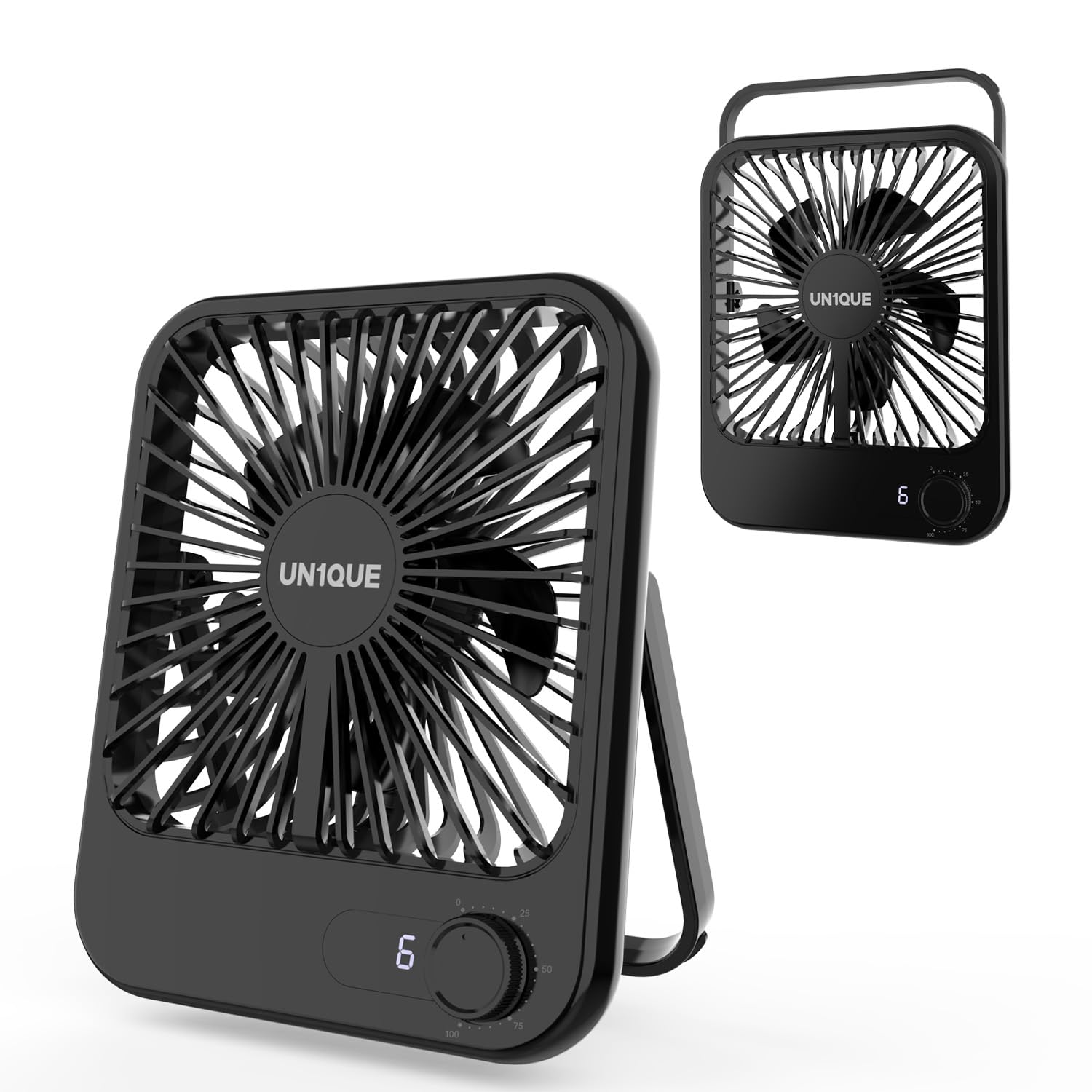 Slim Portable Desk Fan, 0-100 Speeds Adjustable Mini Fan, Rechargable Fan with Fragrance Function, Long Battery-life Personal Fan for Home Outdoor, An Aromatherapy Tablet Included