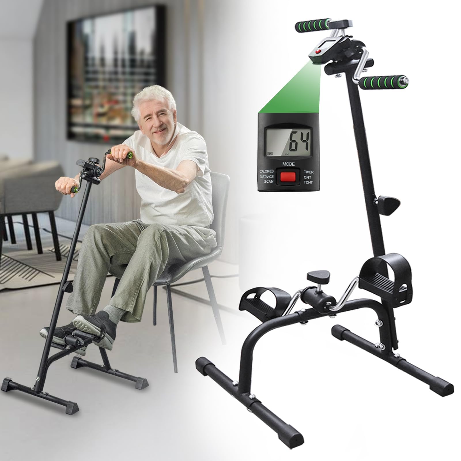 Pedal Exerciser Bike for Seniors Hand Arm Leg and Knee Stroke Recovery Equipment for Seniors fit for Full Body Great Gift for Elderly RehabWorkout