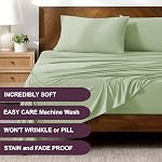 Luxury Soft Sheets 1900 TC Softness Deep Pocket Fitted Sheet 4pc Bed Sheets Set Milano Collection Bedding - Pastel Green, Full
