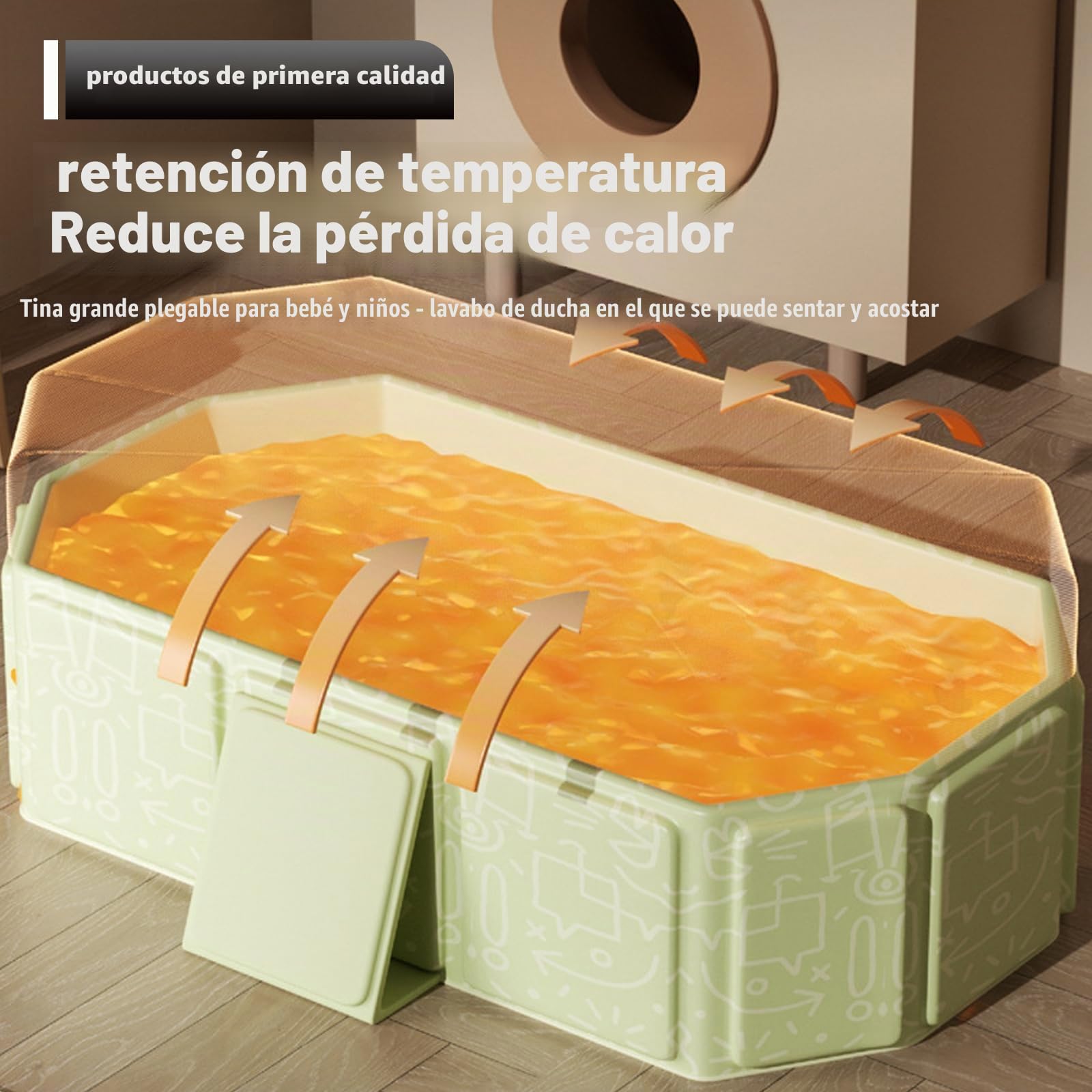 Bañera Plegable Bebé, Bañera Infantil Grande Bañera Bebé Bañera Plegable Portátil Bañera Plegable Bañera, Bañera Infantil Para La Ducha, Ahorro De Espacio Rectangular Ideal Para Baño Caliente Baño