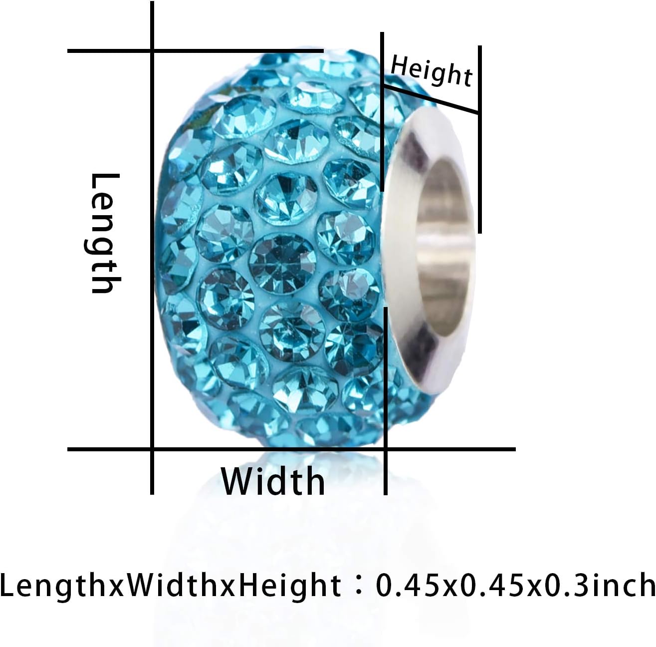 Murano Glass Charm for Bracelets Blue White Purple Spacer Charm Gift jewelry for Birthday Mother's Day - Image 2