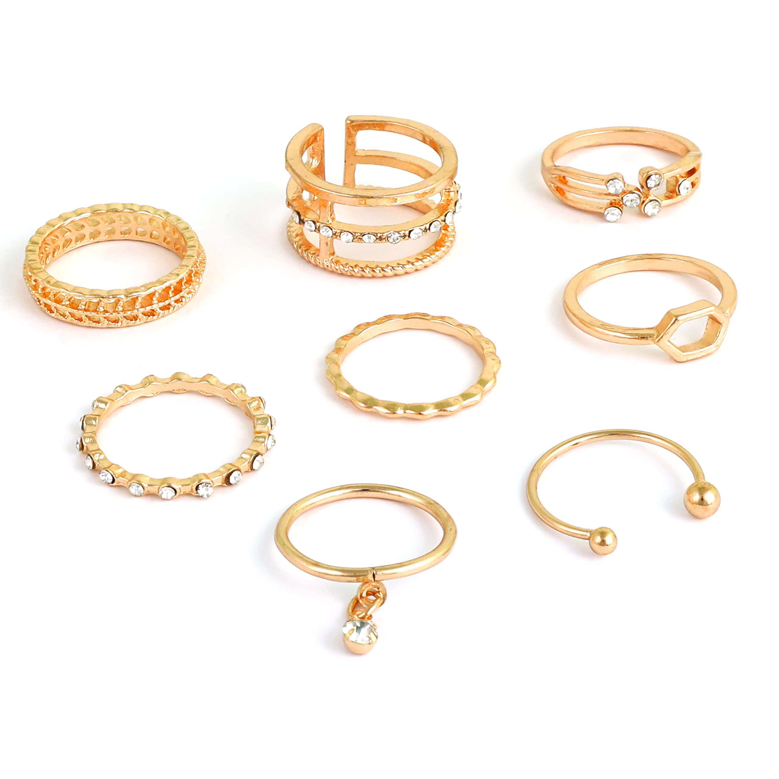 Fashion Frill Rings For Women Girls Stackable Stunning Boho Rings Gold Plated AD Multi Desigsn Adjustable Finger Ring For Women Girls RIngs Combo Set Anniverysary Gift For Wife (B0B8CFHGNY) Amazon Price History, Amazon Price Tracker