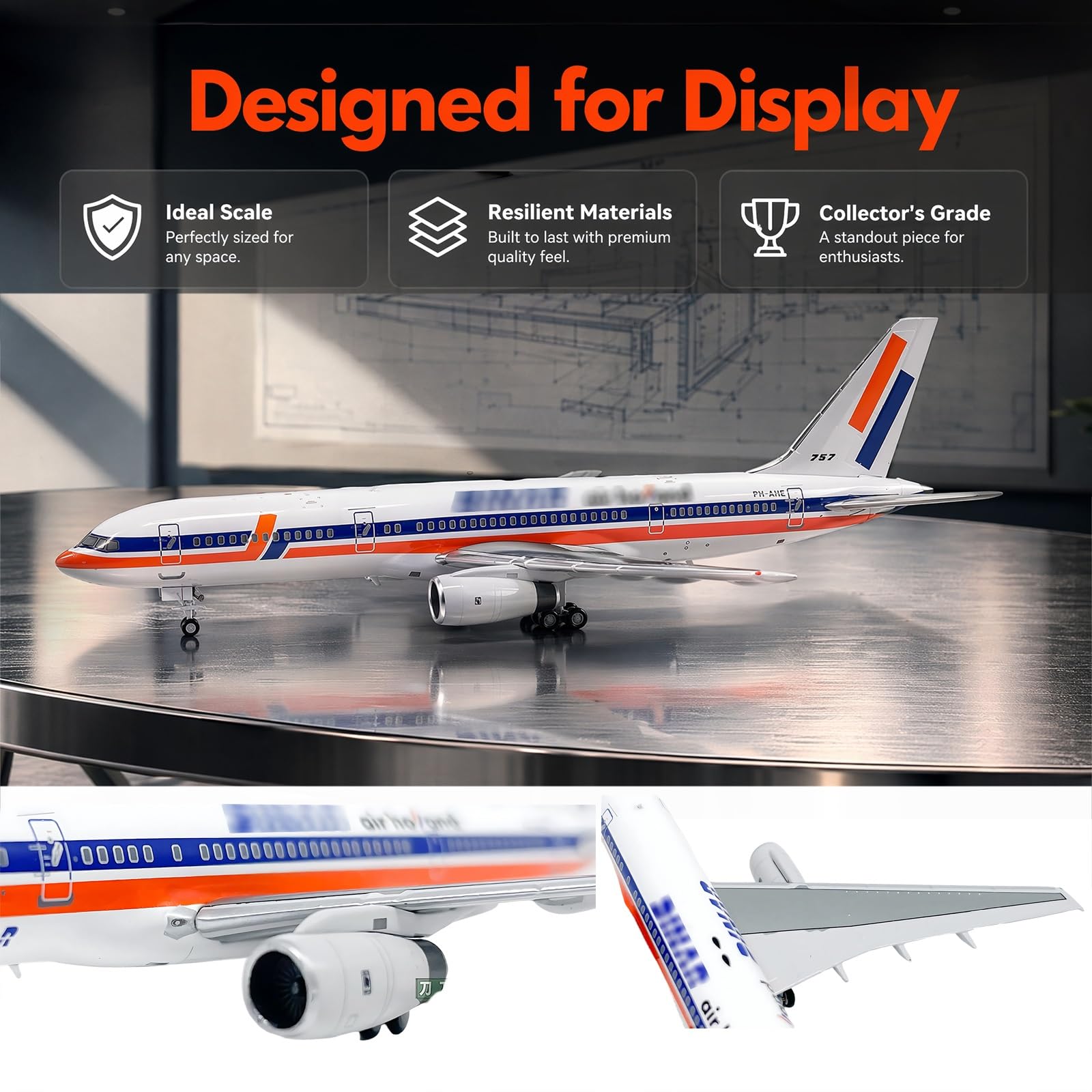 1:400 Scale K-L-M Dutch B757-200 passenger Die-Cast Alloy Aircraft Model for Adults NG53096 - Highly Detailed Display Replica Perfect on Desk Shelf Aviation Enthusiast Souvenir Gift