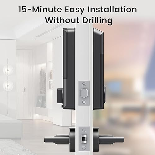 Miniatura 7 de Cerradura inteligente de video con cámara anillo 6 en 1+cámara 2K+cerradura de puerta de entrada sin llave de huellas dactilares, cerrojo de