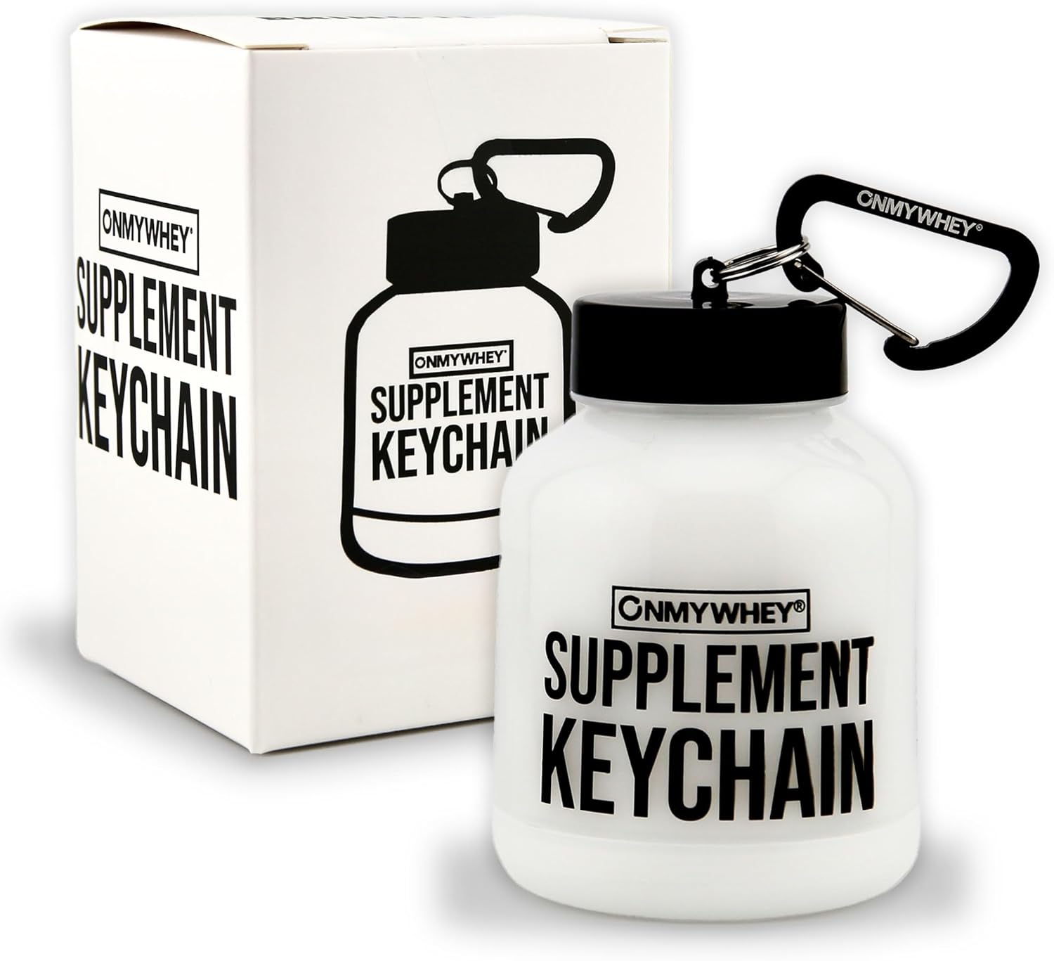 Protein Powder Container Funnel to Go 180ml – Travel Water Bottle Funnel for Mixes, Portable Pre Workout Supplement Containers & Dispenser Funnels, Mini Preworkout Supplements Holder Keychain Bottles