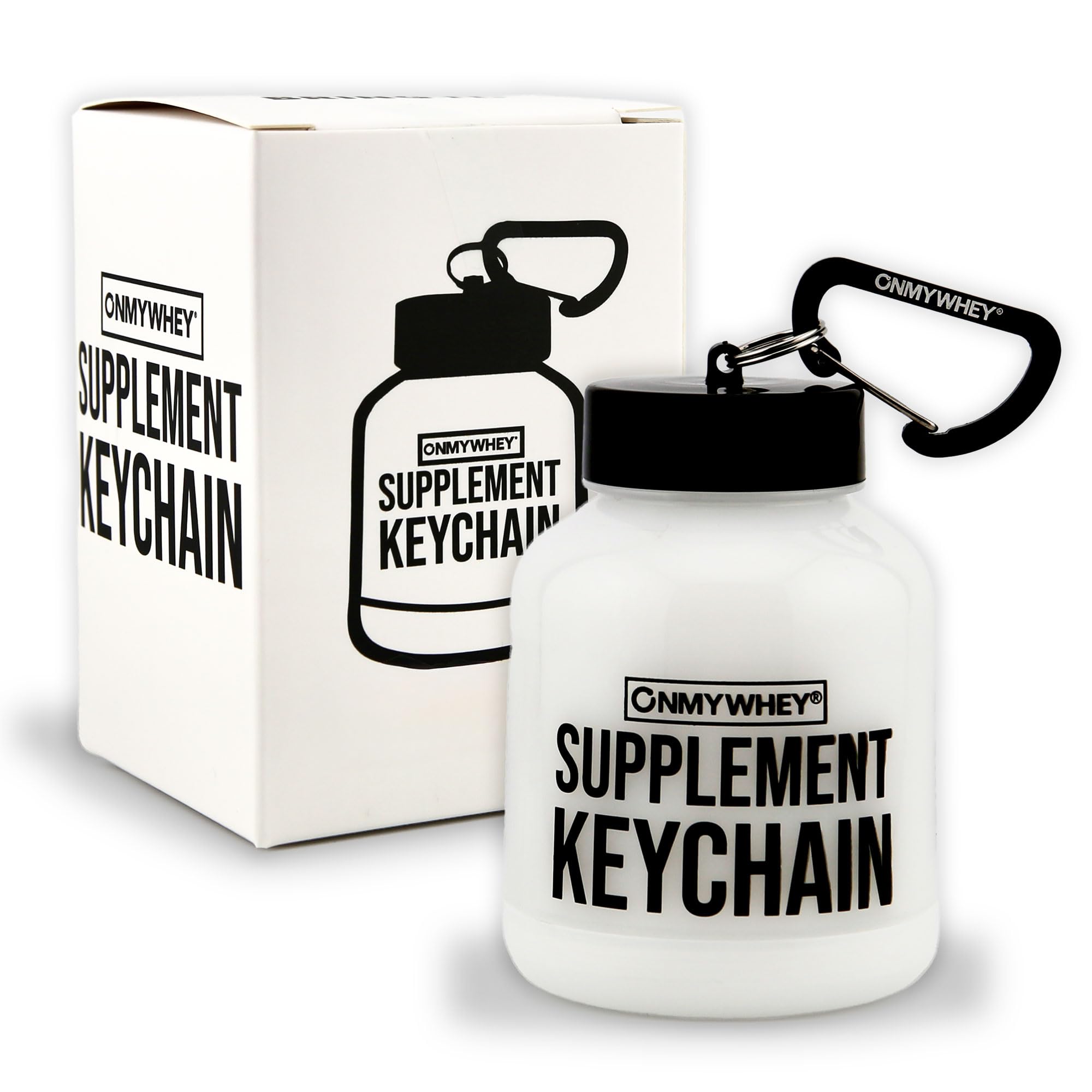 Protein Powder Container Funnel to Go 180ml - Travel Water Bottle Funnel for Mixes, Portable Pre Workout Supplement Containers & Dispenser Funnels, Mini Preworkout Supplements Holder Keychain Bottles