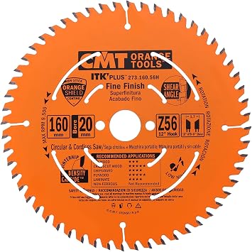 Cmt Orange Tools 273.160.56h Itk Plus Fine Finish Saw Blade Hw 160x1.8/1.2x20(+16) Z56 A