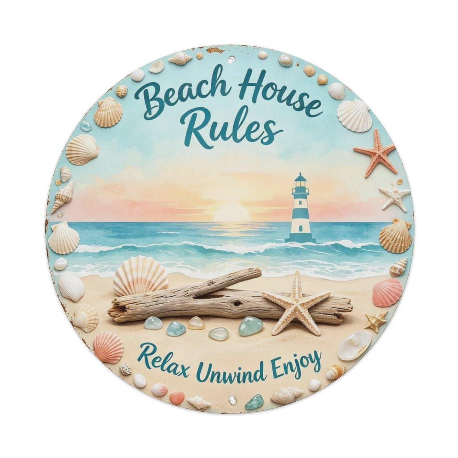 Relax Unwind Enjoy Metal Tin Sign Plaque