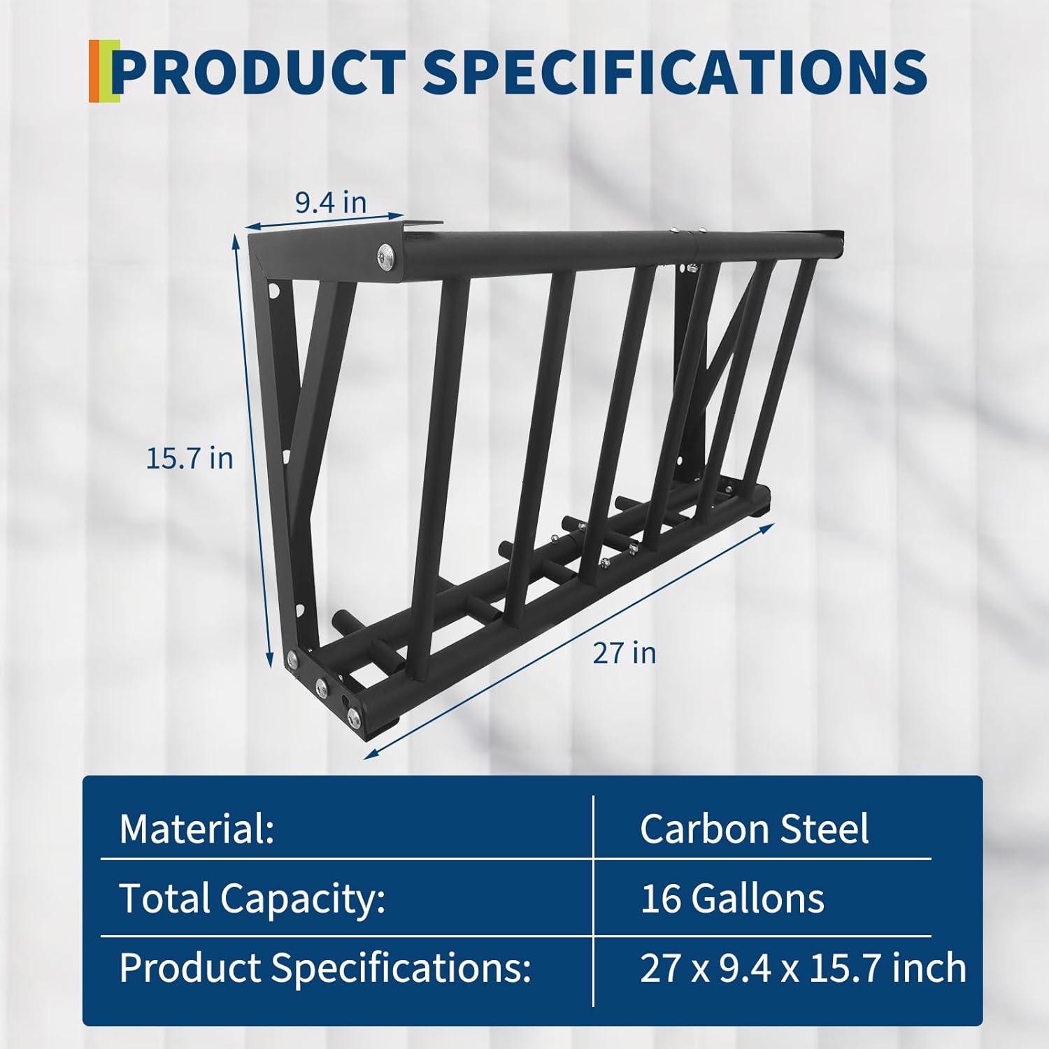 Livestock Hay Feeder 16/25/67 Gallon Wall Mounted Goat Hay Rack for Horse Cattle
